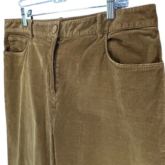 Theory Pants Womens 12 Tan Gold Corduroy Slim Straight High Rise Modern Classic - Picture 2 of 15